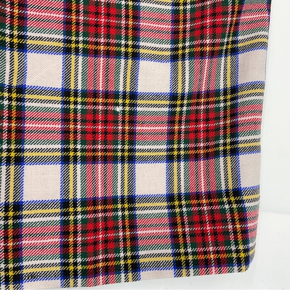 J. Crew RARE Tartan Plaid Straight Leg Stretch Flat Front High Waist Wool Pants - Picture 15 of 16
